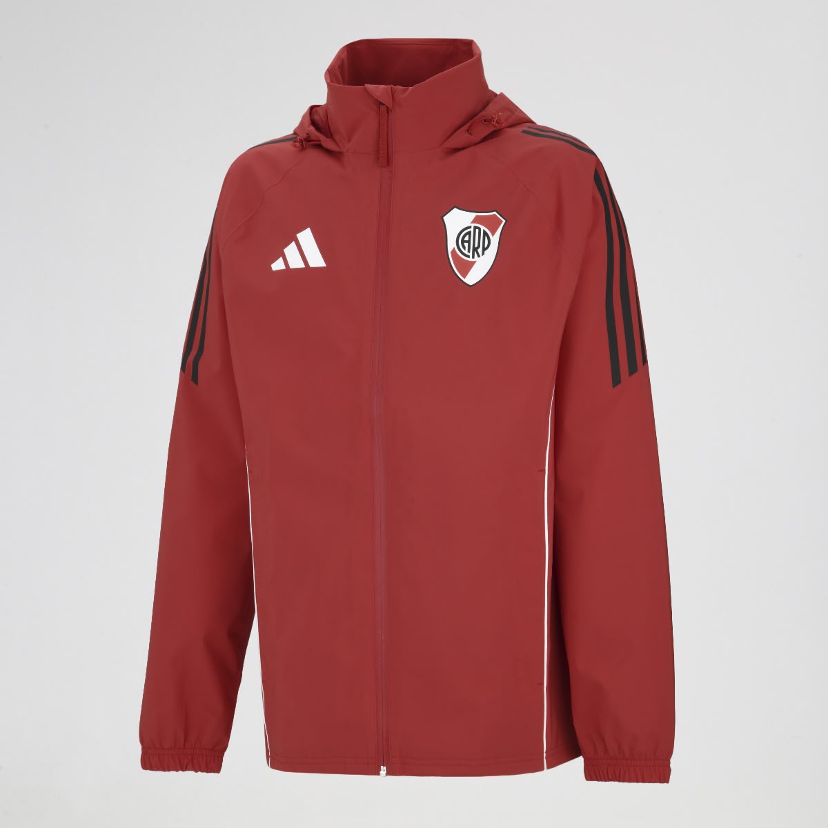 Campera River Plate Rompeviento Roja | Abrigo Liviano con Capucha