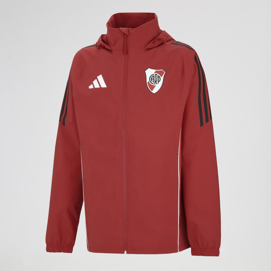 Campera River Plate Rompeviento Roja | Abrigo Liviano con Capucha