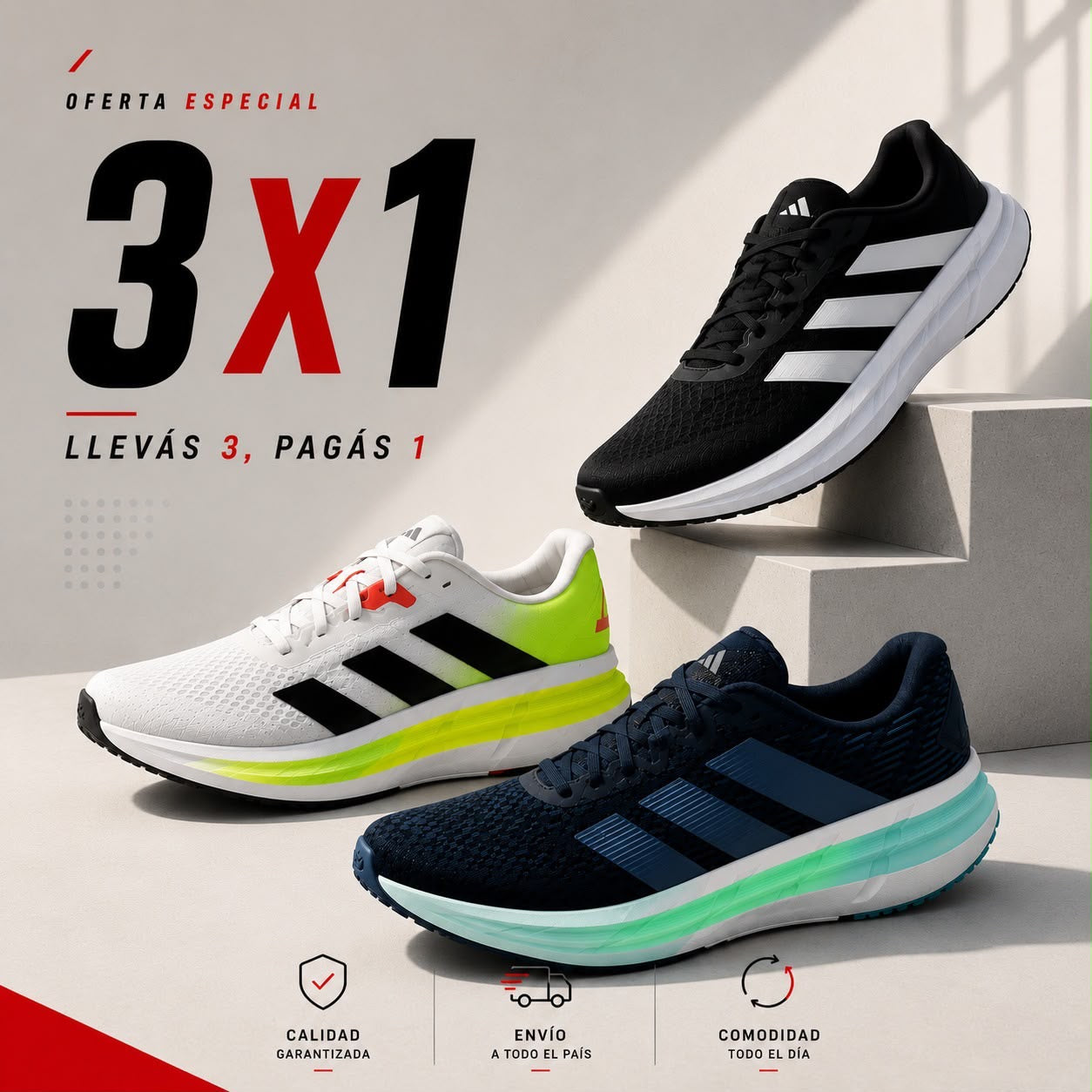 Zapatillas Running 3x1 | Llevás 3 y Pagás Solo 1