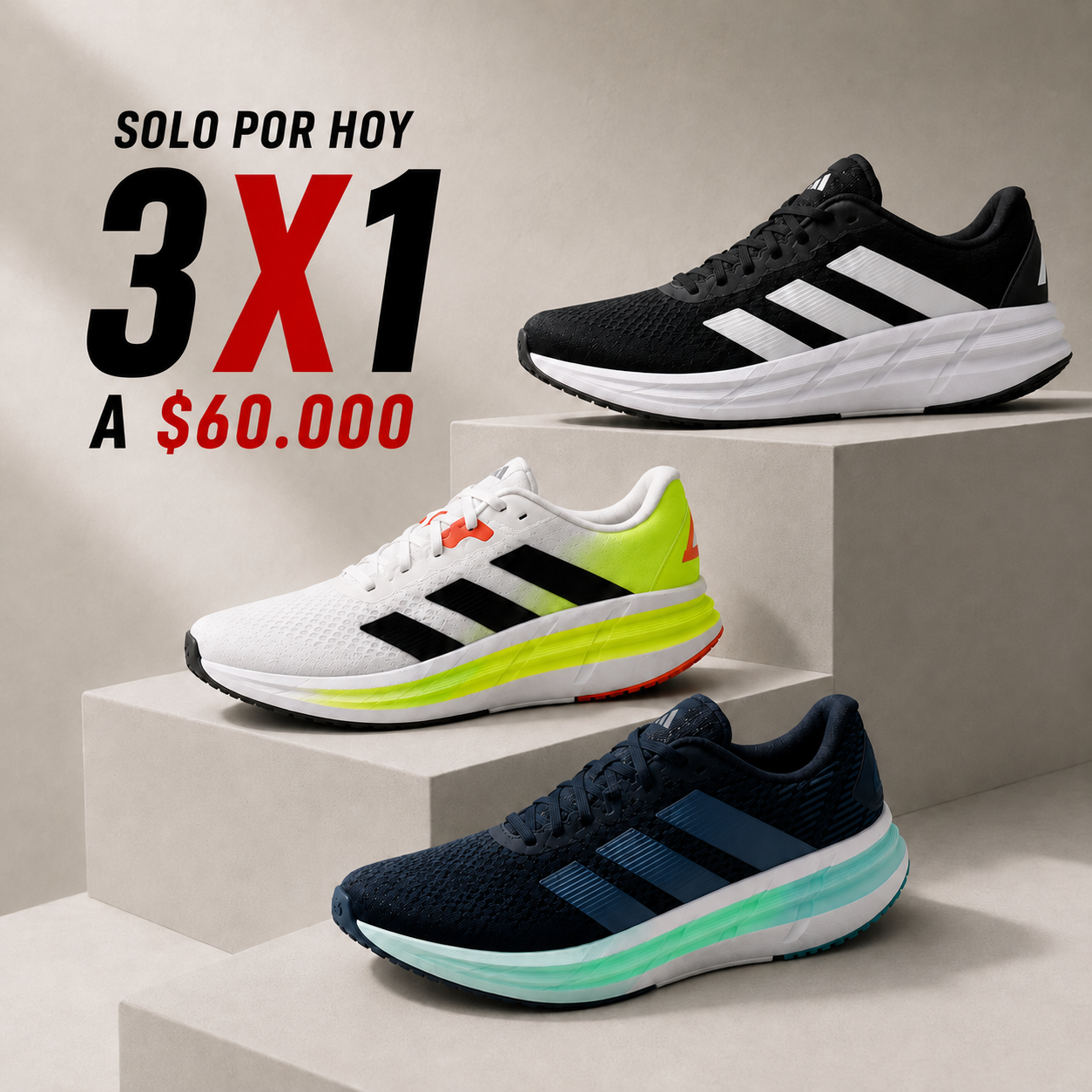 Zapatillas Running 3x1 | Llevás 3 y Pagás Solo 1